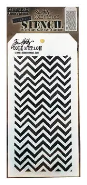 Tim Holtz Layering Stencil Chevron Zigzag Patterns Mixed Media Art Template