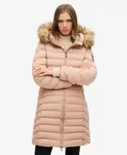 Fuji Faux Fur Hood Mid Length | Winter Taupe