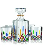 Godinger Venice 5pc Whiskey Decanter Set
