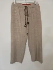 eva franco anthropologie Boho Pant. Houndstooth Pattern Tie String Tassel...