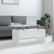 Coffee Table High Gloss White 102x50.5x46.5 cm Engineered Wood