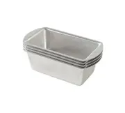 Natural Aluminum Commercial Mini Loaf Pans, Four 2-Cup Pans