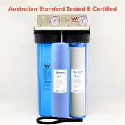 20" x 4.5" Big Blue Whole House Water Filter System Antibacterial Filter + Gauge