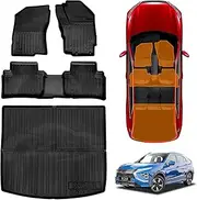 X-CAR 3D Floor Mats Boot Liner Carpet Set for Mitsubishi Eclipse Cross 2021-2025 Heavy Duty Car Mats Cover Cargo