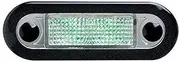 Hella LED 12V/24V DC Wide Rim Clear Lense Green Light Rectangular Courtesy Lamp