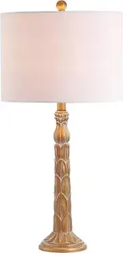 JONATHAN Y JYL3032A Blanche 28.7 in. Antique Gold Resin LED Table Lamp (N)