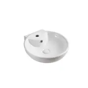 Wall-Mounted Rounded Bathroom Sink in White