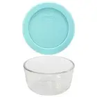 Pyrex (1) 7202 Clear Glass Food Storage Bowl & (1) 7202-PC Jade Dust Green Lid