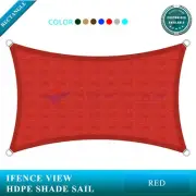 Ifenceview Red Rectangle 18'x24' UV Sun Shade Sail Pool Canopy Awning Outdoor