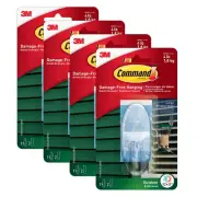 3M COMMAND OUTDOOR LARGE CLEAR WINDOW HOOK W/ CLEAR STRIPS 17093CLR-AWES 4-PACK