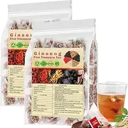 Kidney Tea Formula Ginseng Six Treasure Tea, Organic Kidney Cleanse Teabag for Men and Women, 20 Bags/Pack (2BAGS)