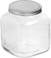 Anchor Hocking 1-Gallon Cracker Jar with Lid, Brushed Aluminum, Set of 4