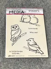 Ranger MDR-46080 Dina Wakley Media Cling Stamps - Scribbly Birds on Branches