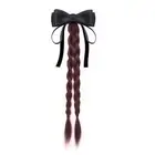 Natural Wig Braid Cloth Black Bowknot Ponytail Fashion Hair Decoration Girl