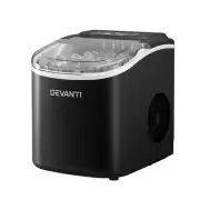 Devanti Portable Ice Maker Machine Ice Cube Tray Bar Countertop Black 12kg New