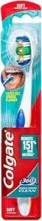 Colgate 3600 Clean Soft Bristles Toothbrush w/Cheek/Tongue Cleaner Assorted
