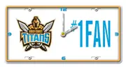 NRL GOLD COAST TITANS License Number 1 Fan Plate Metal Clock