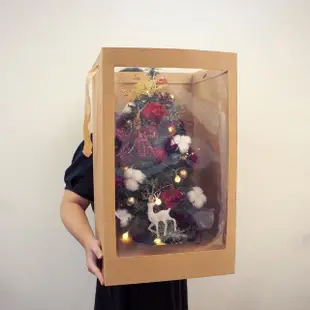 【KIRA與花花藝】PE法式質感聖誕樹/大-聖誕紅/桌上聖誕樹(永生花裝飾/聖誕禮物/聖誕節/交換禮物/聖誕樹)