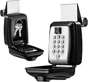 AMIR Car Window Lock Box, Portable Key Storage LockBox Outdoor, Key Safe Wall Mounted with Resettable 12 Digit Code, Weatherproof, 2 Installation Methods, Key Lock for Car Rental,Home,Office-Black
