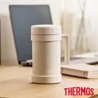 在飛比找ETMall東森購物網優惠-【THERMOS膳魔師】不鏽鋼真空保溫杯490ml典雅白(J