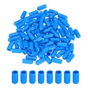 100pcs 6mm Rubber End Caps Cover PVC Vinyl Screw Thread Protector, Light Blue
