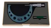 Mitutoyo 103-218 Outside Micrometer, Baked-enamel Finish, Ratchet Stop, 3-4" Ran