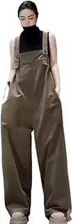 [YiKeGuiHuaShu] Retro Workwear Large Size Overalls Women's Summer Thin Casual Straight Wide Leg Pants Floor-Mopping