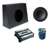 Alpine S-W10D4 Sub + Harmony HA-A400.1 Amp + Rhino-Coated Universal 10" Sub Box