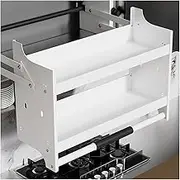 Pull Down Wall Cabinet Storage Organizer,2-Tier Pull-Down Shelf,Wall Mounted Spice Rack,66lbs Capacity,for Kitchen Bar and Restaurant(850mm cabinet)