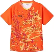 ヴィクタス(Victas) Victus 612503 Table Tennis Uniform, J.T.T.A (Japan Table Tennis Association) Certified Sweat-Absorbent, Quick Drying, Unisex, Streak Game Shirt, Orange, S