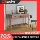 console table storage 3 drawers iron 110x35x80 cm natural wood 0768