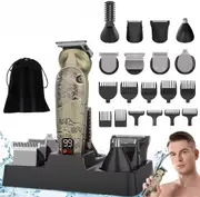 All in One Hair Trimmer for Men Metal Housing Beard Hair Clipper Body Trimmer Electric Facial Shaver Rechargeable
