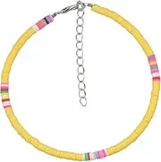 TENDYCOCO 1pc Clay Anklet Bracelets Boho Anklets Bangles for Beads Anklet Charm Bracelets for Beaded Ankle Bracelets Bangles Bracelets Yellow Polymer Clay