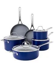 Sur La Table Angelie 10pc Marine Nonstick Ceramic Enameled Aluminum Cookware Set