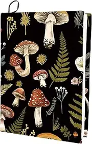 craspire Elastic Book Covers Mushroom Book Cover 15.7 x 9.8 Inch Leaf Plant Book Cover up to 9 x 11 Inch Rectangle Elastic Cloth Reusable Protection Notebook Wraps for Hardcover Books