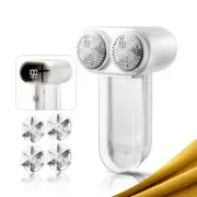 Dual-Head Fabric Shaver, Rechargeable Electric Lint Remover, 3-Speed Sweater ...