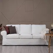[TLYESD] Ektorp Sofa Cover Replacement for IKEA Ektorp Sofa Cover 3 Seat, Ektorp Couch Cover, Ektorp Slipcover Only(Cool White)