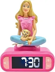 Lexibook Barbie Night Light Clock Alarm Clock for Boys Girls Snooze Pink RL800BB