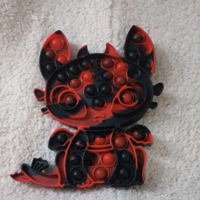 Dragon Pop It Fidget Toy Black/Red Medium Size