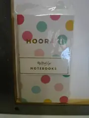 MY MIND'S EYE 3 PACK NOTEBOOKS HOORAY POLKA DOTS STRIPES 4" X 7" NEW A23785