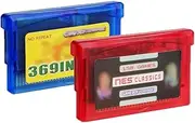 2pcs 369 in 1 Games Card and 150 NES Classics Game Cartridge for GBA/GBA SP/GBM/NDS/NDSL Game Console