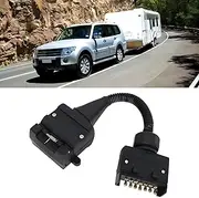 7-Pin Flat Plug to 12-Pin Socket Professional Male Female Adaptor Portable Universal Extension Spiral Cable Trailer Caravan Connector 4wd Connector