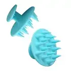 2pcs Blue Hair Shampoo Brush Head Scrubber Soft Silicone Wet Dry Scalp Massa DP3