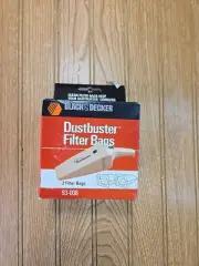 (2) BLACK & DECKER 93-008 DUSTBUSTER REPLACEMENT FILTER BAGS HAND VAC GENUINE