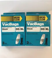 Two Boxes Micro Clean VacBags Vacuum Bags For Oreck CC XL Upright Vacuums 6 Bags