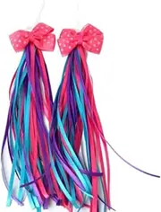 Kisangel Pair Scooters for Kids Girls Scooter Infant Bike Toddler Tricycle Bike Decoration Bike Grip Ribbons Handle Streamer Motorcycle Child Bow Tie Pink Decor