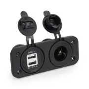 Dual USB Charger Socket Mount Marine Plug Power Outlet for Car Boat Rv Truck