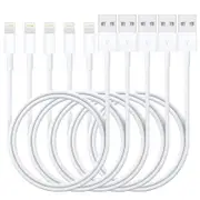 5 Pack 1m Data Transfer Charger Charging USB Cable Cord for Apple iPhone iPad iPod Bulk White TPE Plastic