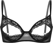 [GRRKDFQ] Women's Nightwear, Lingerie & Underwear Open Bras Nightwear Lace Nipple Split Bralette