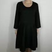 Nina Leonard Black & Green Soft Sweater Dress